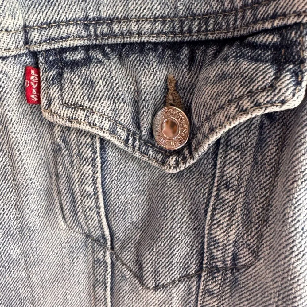 Levi's Denim Vest Snap Closure Women's Size Medium M - Picture 4 of 7